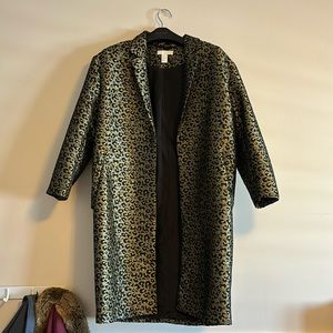 H & M leopard coat. Size 8